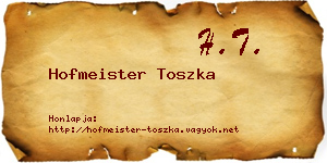 Hofmeister Toszka névjegykártya